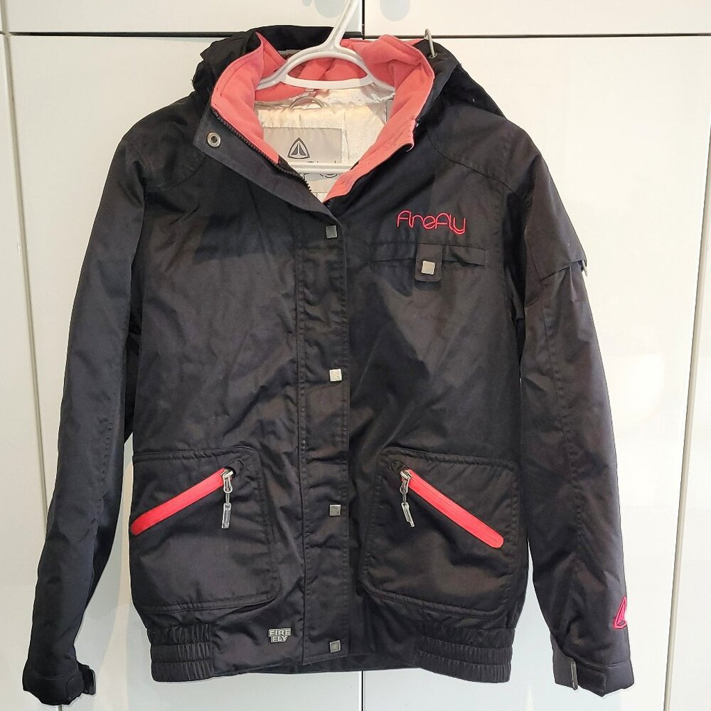 Girls Firefly Black and Pink Ski Jacket Size 14